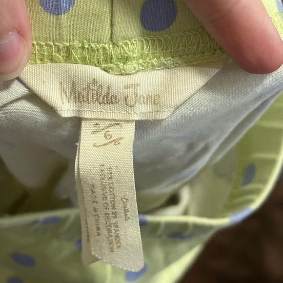 Matilda Jane Green and Purple Polka Dot Shorties with eyelet ruffles size 6 - Picture 5 of 6